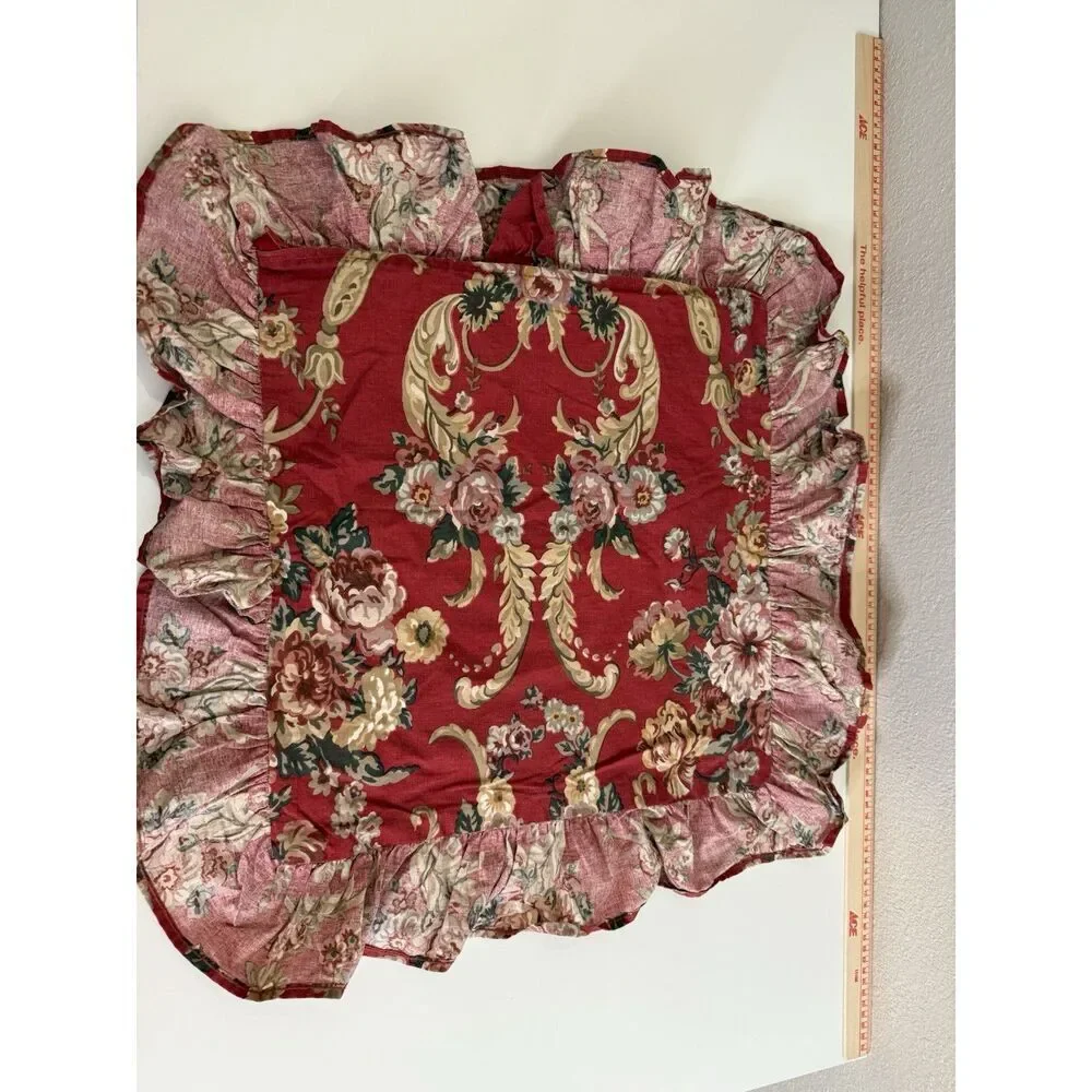 2 Ralph Lauren DANIELLE MARSEILLES 2 Throw Pillow Covers Cottage Floral Ruffle